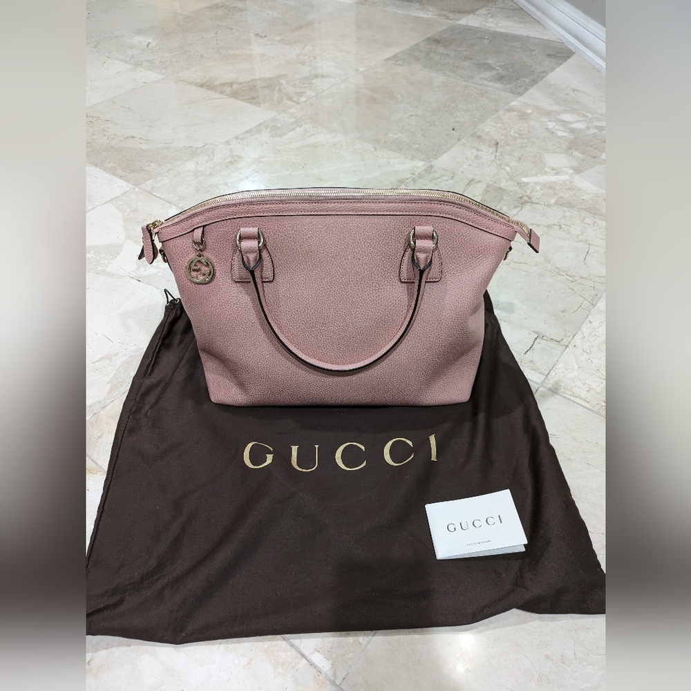 Gucci Dome Handbag GG Charm Pink